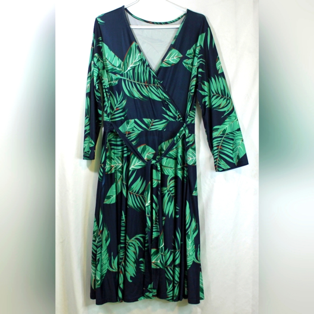 Floral flowy deep V midi dress